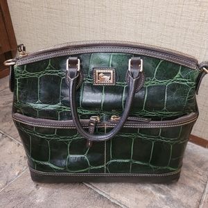 Dooney & Bourke Dillen Double Pocket Satchel in Croco Teal